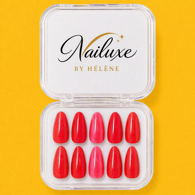 Hot Pink Press on nails
