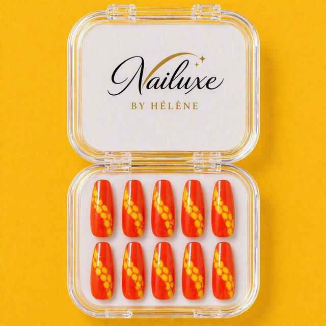 Fire Glow Press on nails