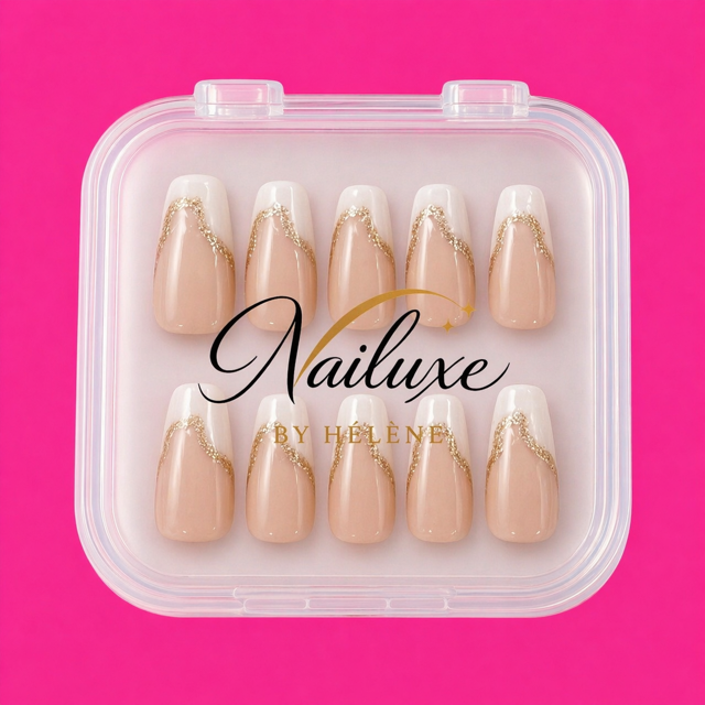 Champagne French Press on nails